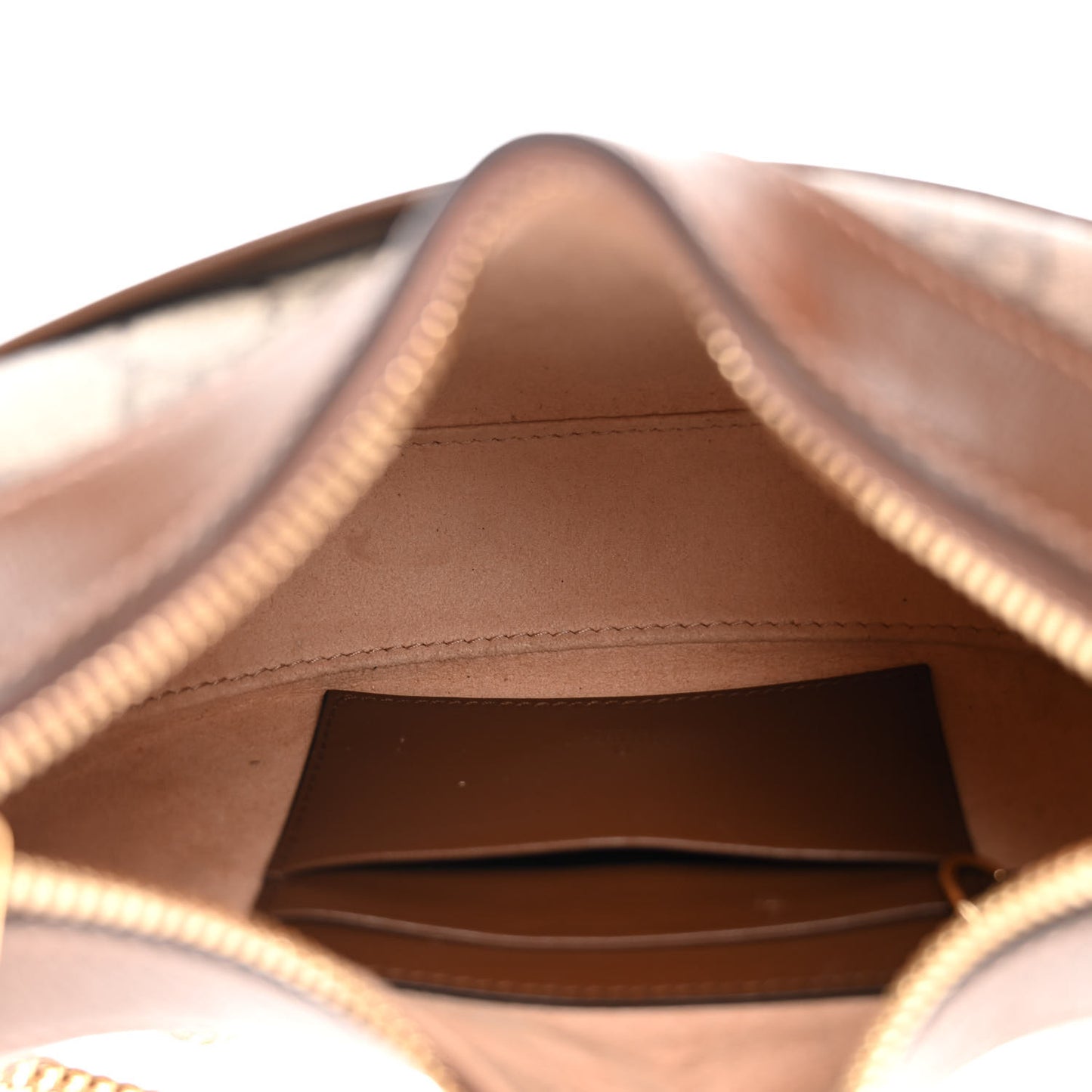 GG Supreme Monogram Azalea Calfskin Mini Retro Interlocking G Half Moon Bag Beige Ebony Brown Sugar