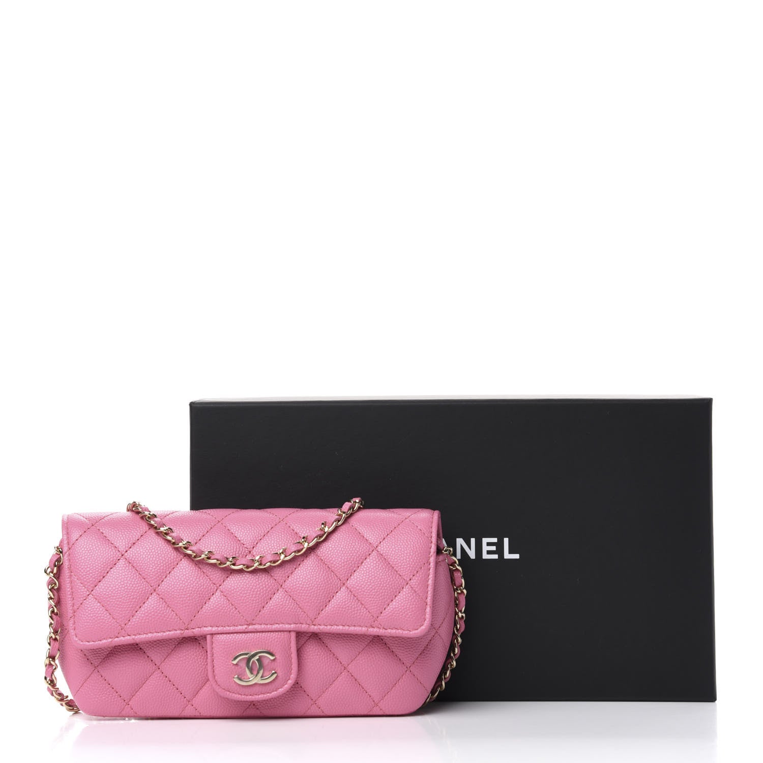 Chanel Caviar Quilted Glasses Case With Chain Pink 8 of 8