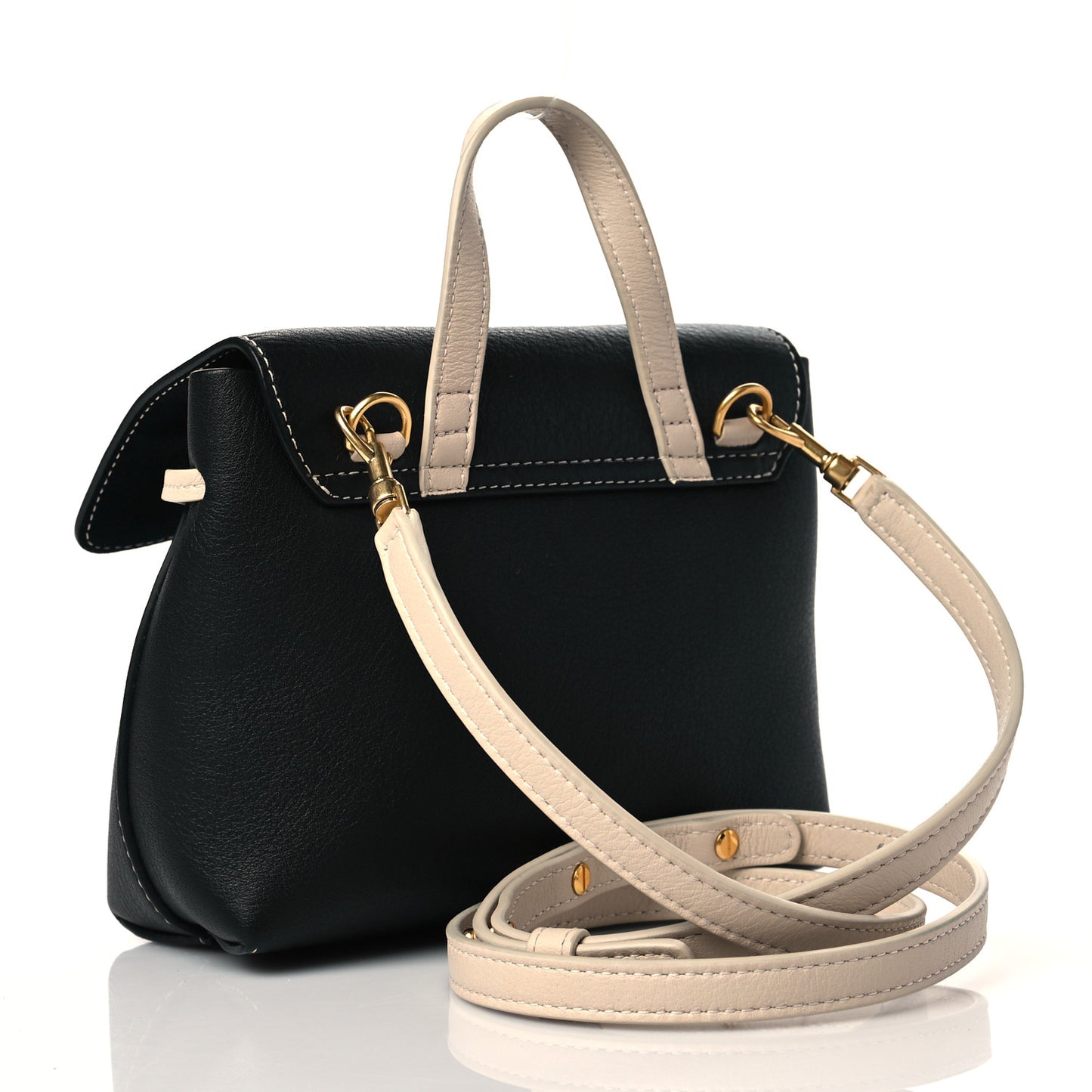 Calfskin Mini Mini Lady Bag Black White