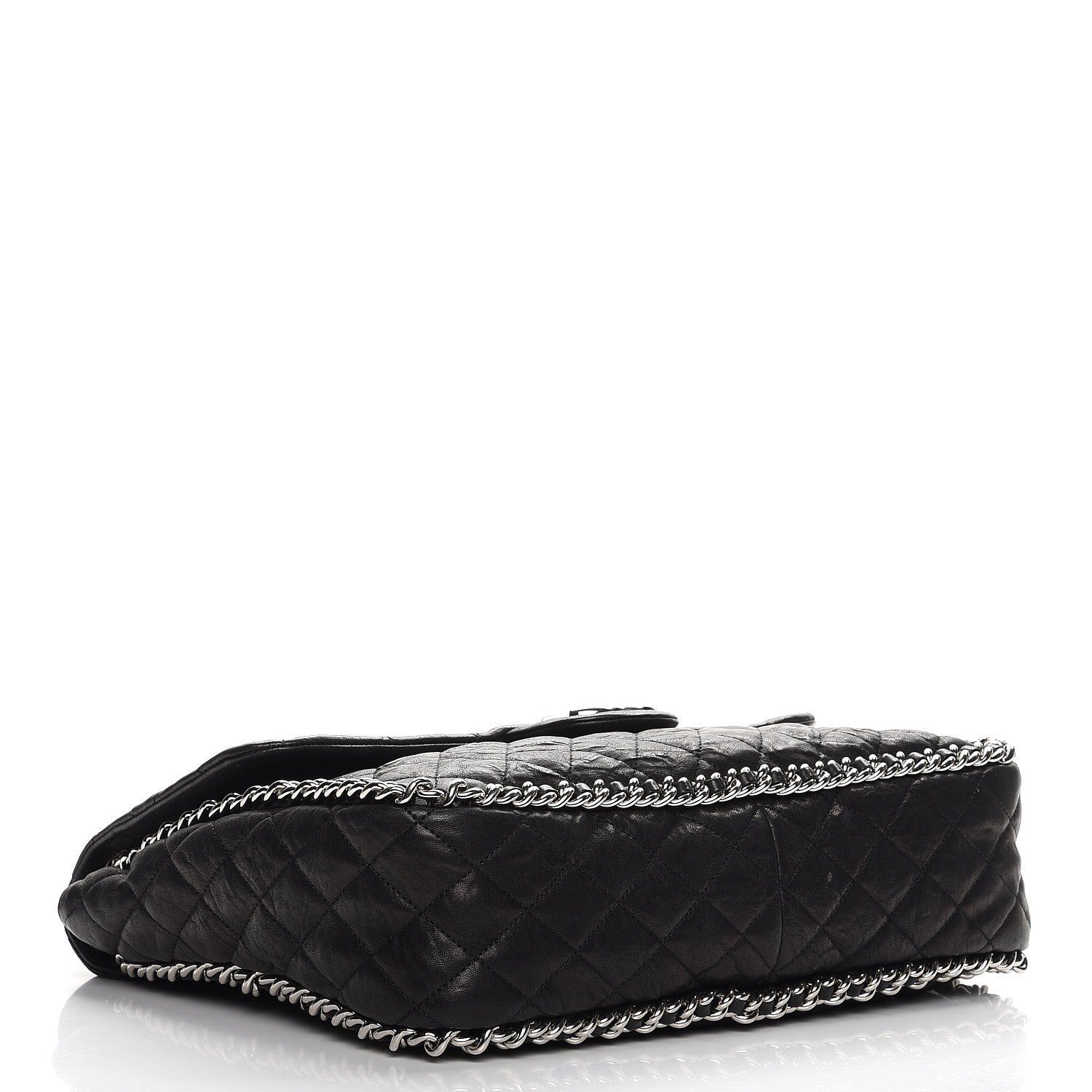 Chanel Washed Lambskin Quilted Maxi Chain Around Flap Black 4 of 8
