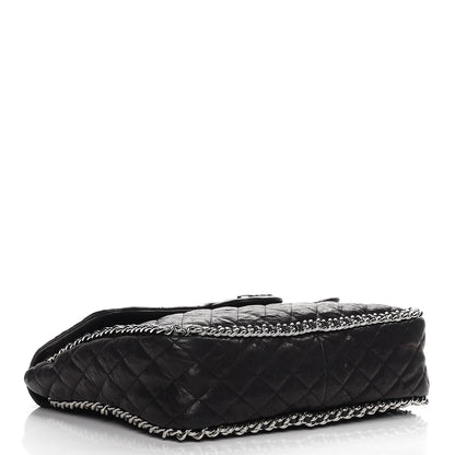 Chanel Washed Lambskin Quilted Maxi Chain Around Flap Black 4 of 8