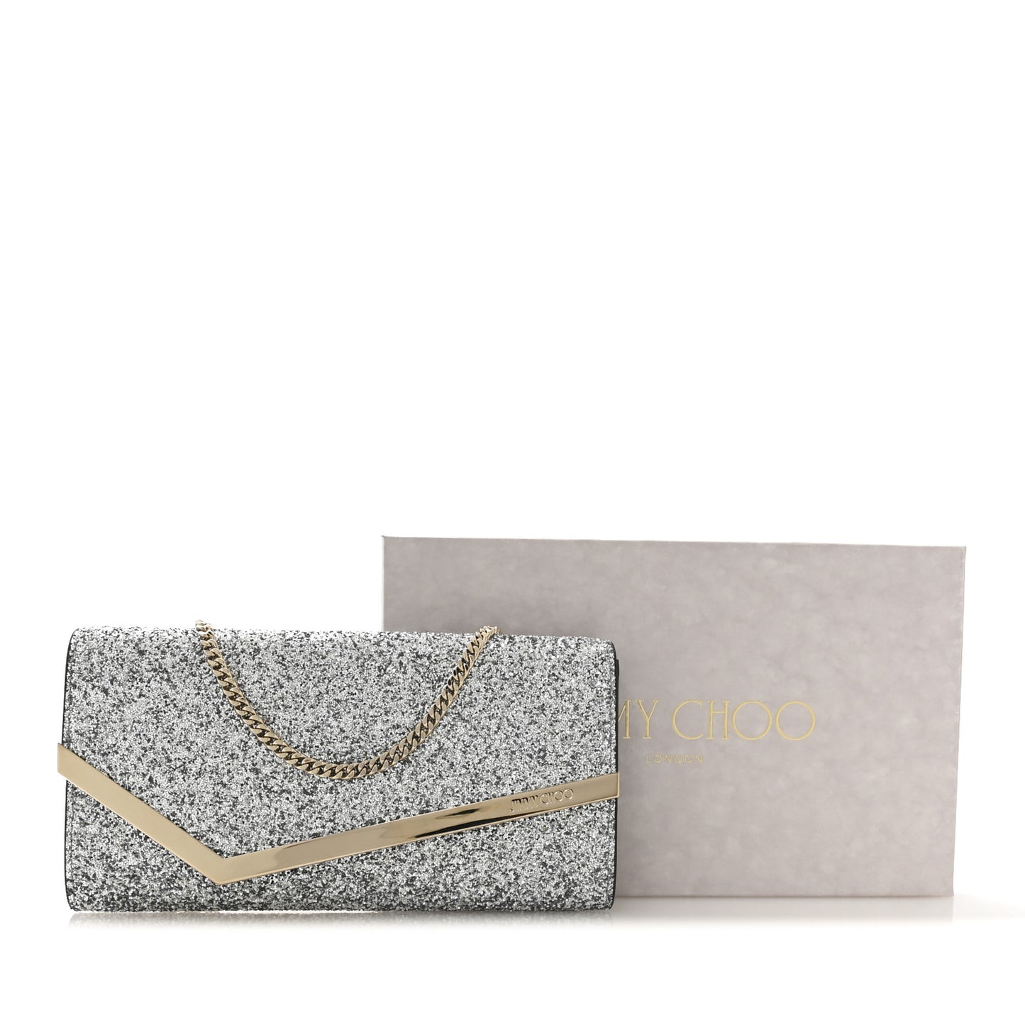 Glitter Emmie Clutch Silver