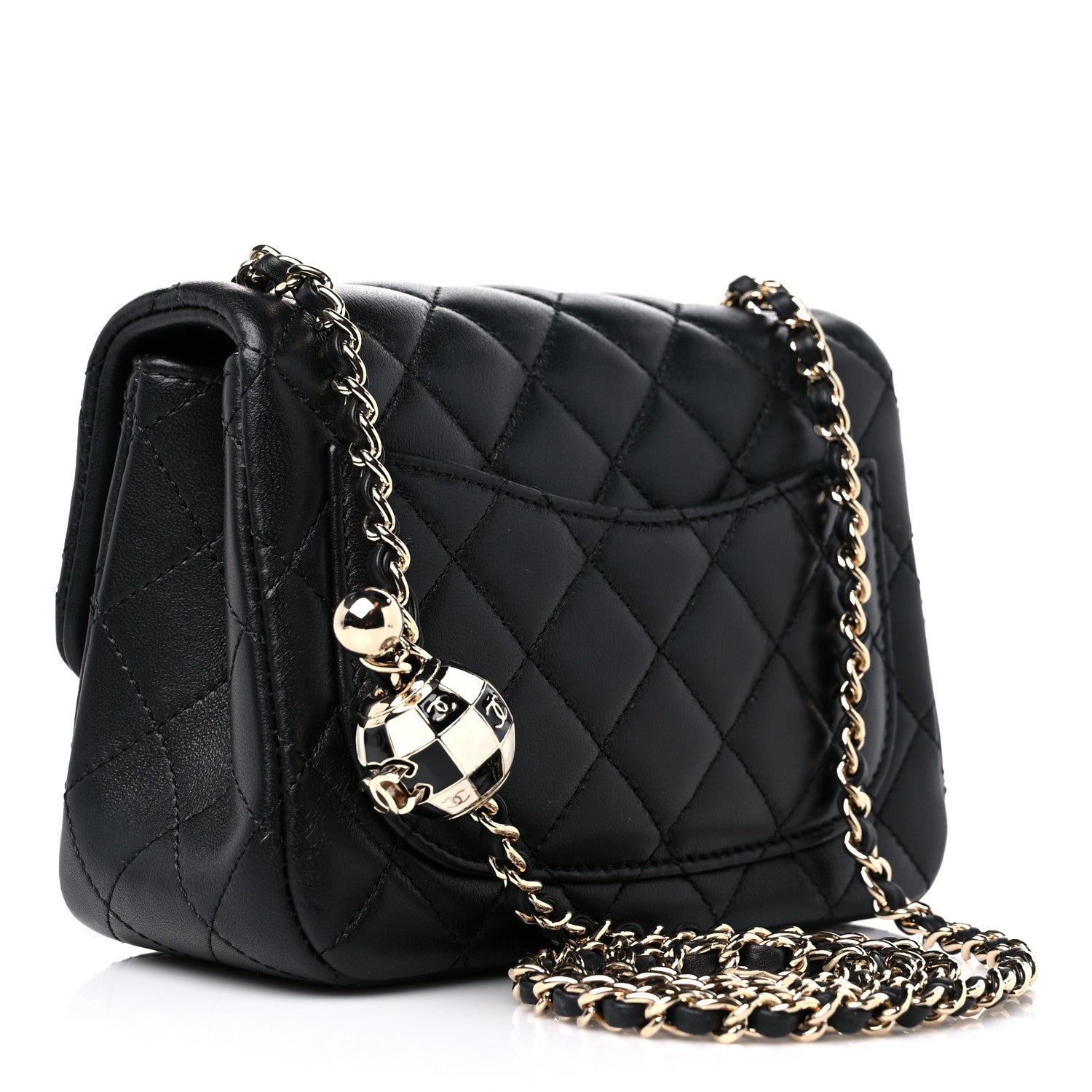 Chanel Lambskin Quilted Enamel Mini Pearl Crush Flap Black 2 of 10