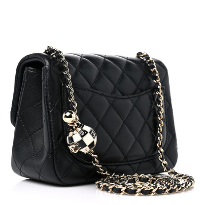 Chanel Lambskin Quilted Enamel Mini Pearl Crush Flap Black 2 of 10