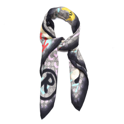 Gucci Silk Twill GG Monogram Life is Gucci Square Scarf Multicolor 1 of 6