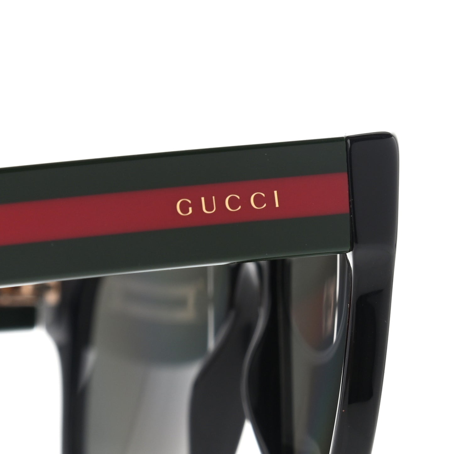 Acetate Square Frame Web Sunglasses GG0341S Black