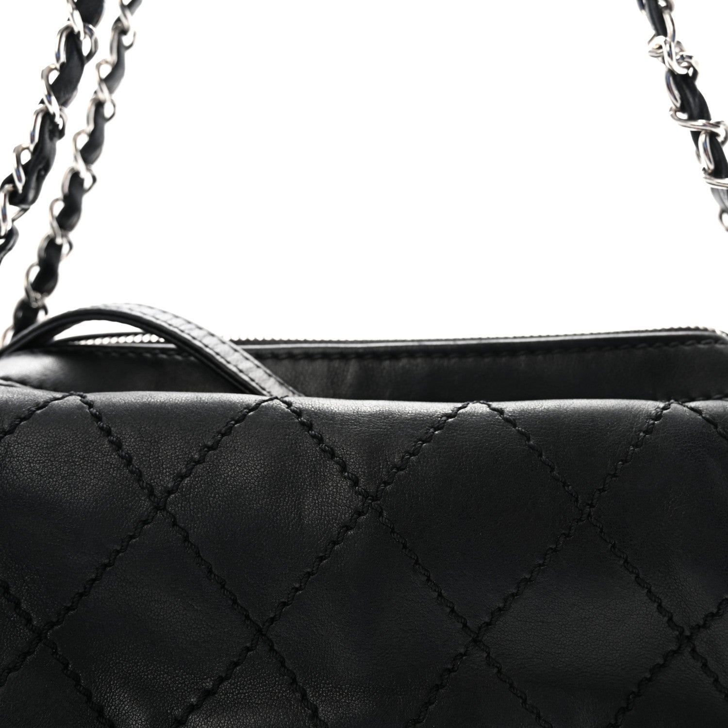 Chanel Lambskin Quilted Bowler Flap Shoulder Bag Black 8 of 10