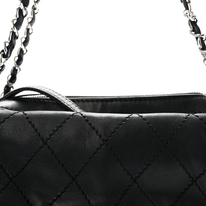 Chanel Lambskin Quilted Bowler Flap Shoulder Bag Black 8 of 10