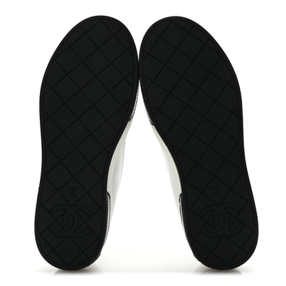Chanel Lambskin Quilted Womens CC Stroll Sneakers 38 White 6 of 9