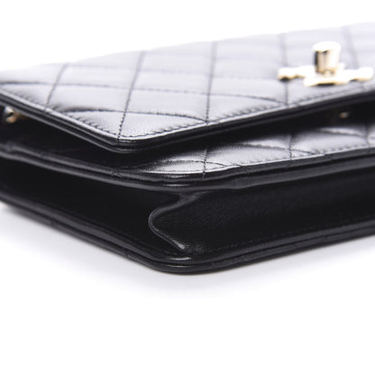 Chanel Lambskin Quilted Trendy CC Wallet On Chain WOC Black 10 of 13
