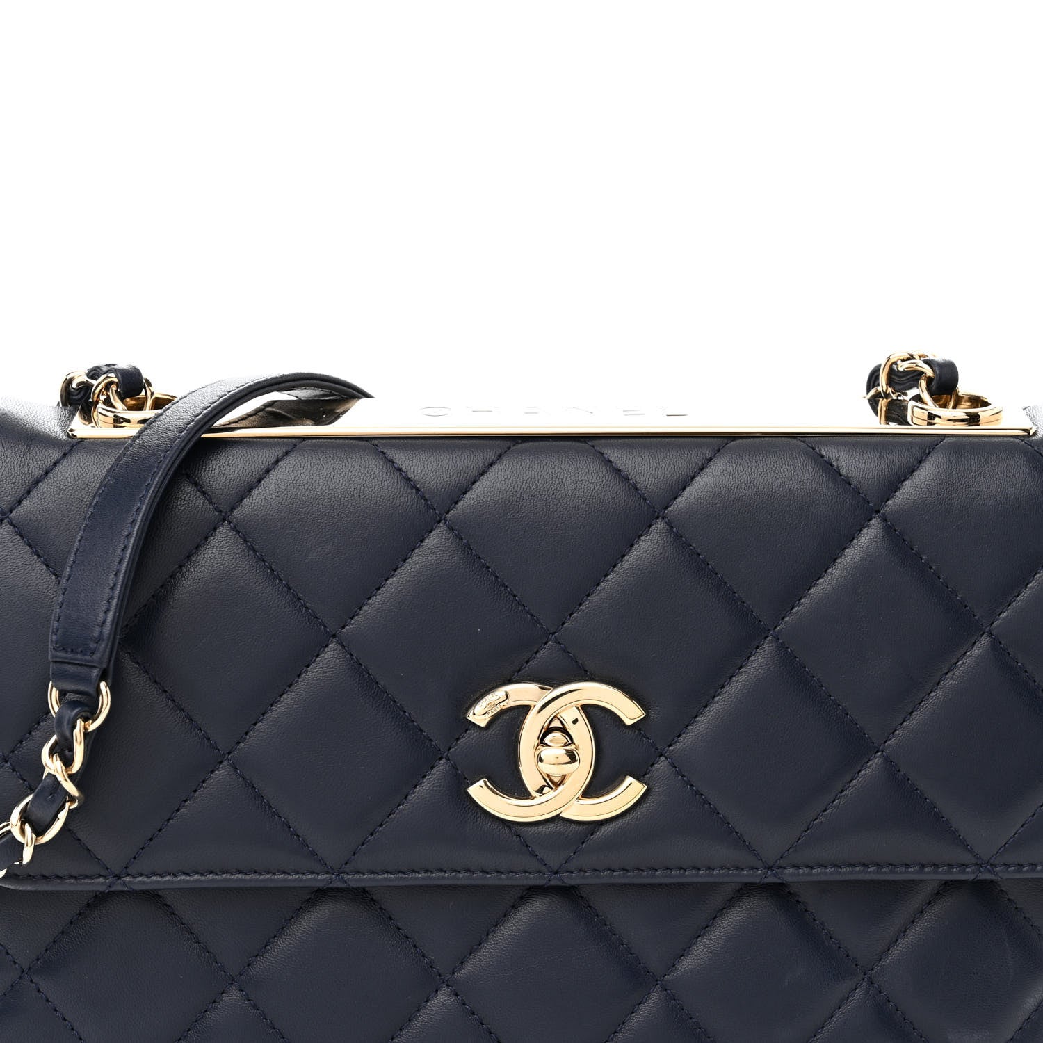 Chanel Lambskin Quilted Medium Trendy CC Flap Navy Blue 8 of 11
