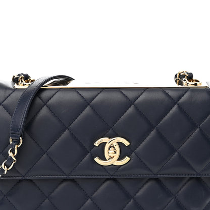 Chanel Lambskin Quilted Medium Trendy CC Flap Navy Blue 8 of 11