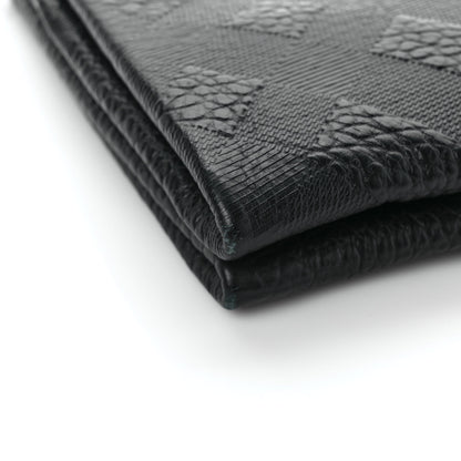 Burberry Signature Grain Calfskin Check Embossed Medium Balmoral Clutch Bag Black 9 of 10
