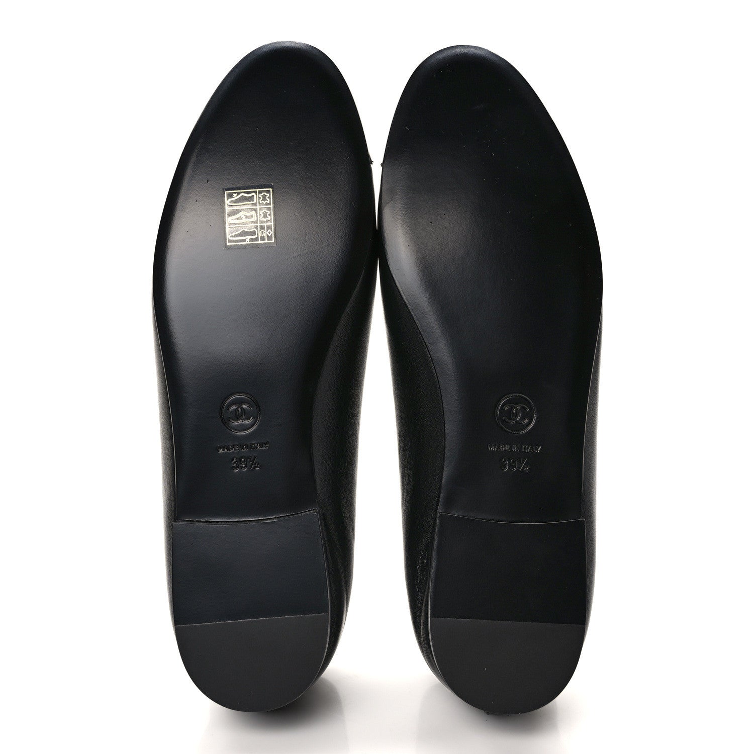 Chanel Lambskin Patent Cap Toe Ballerina Flats 39.5 Black 5 of 9