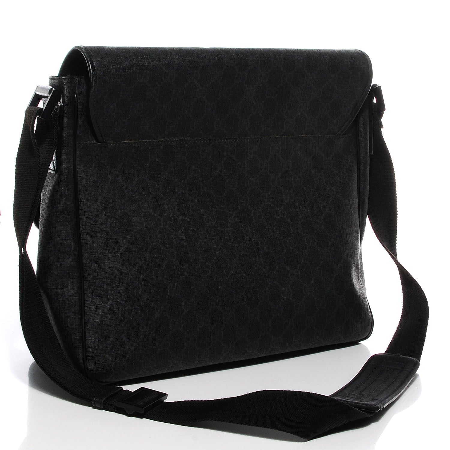 Gucci GG Plus Monogram Medium Flap Messenger Bag Black 3 of 7