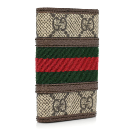 Gucci GG Supreme Monogram Web Ophidia 6 Key Holder Case Beige New Acero 3 of 8