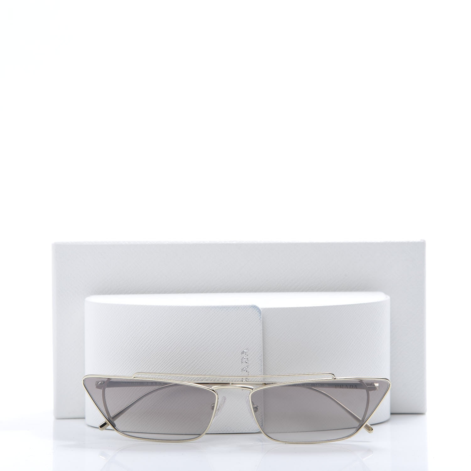 Prada Cat Eye Sunglasses SPR 64U Light Gold 8 of 8