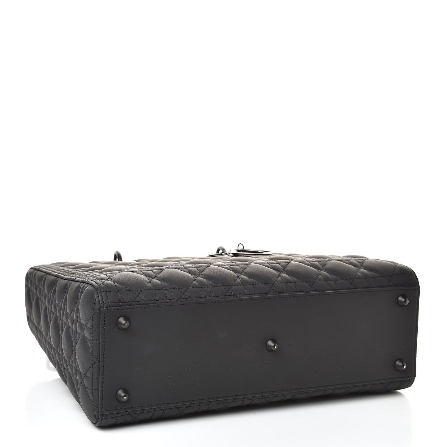 Ultra Matte Calfskin Cannage Large Lady Dior Black