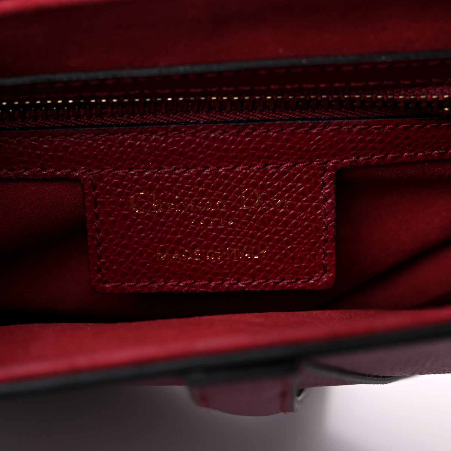 Christian Dior Grained Calfskin Saddle Bag Red 6 of 11