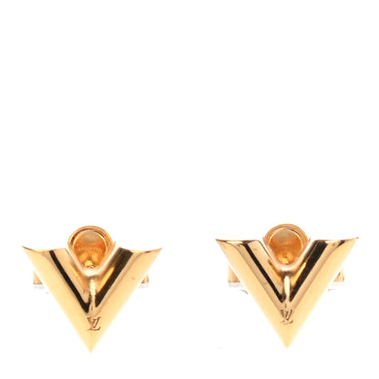 Louis Vuitton Brass Essential V Stud Earrings Gold 1 of 5