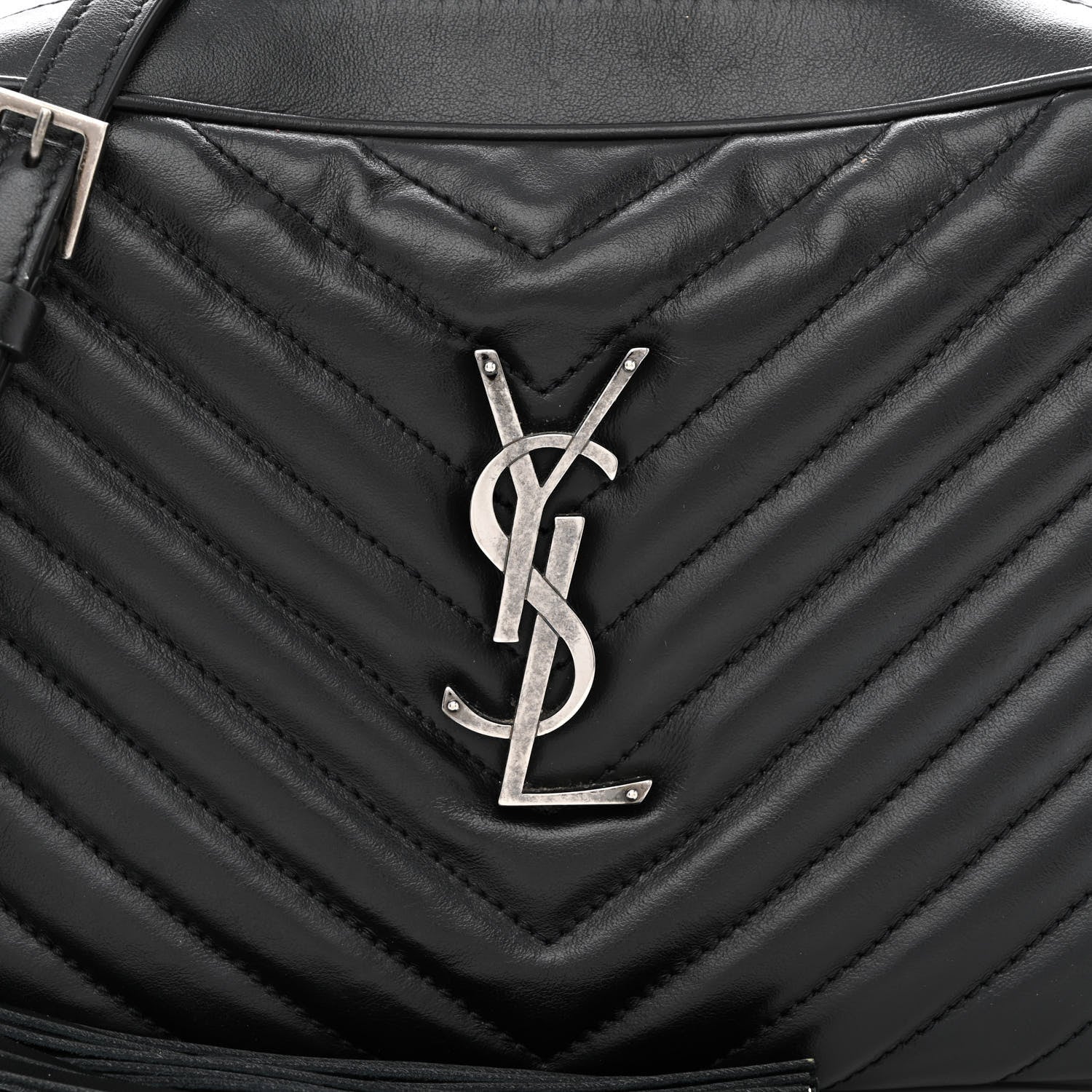 Saint Laurent Calfskin Matelasse Monogram Lou Camera Bag Black 7 of 9