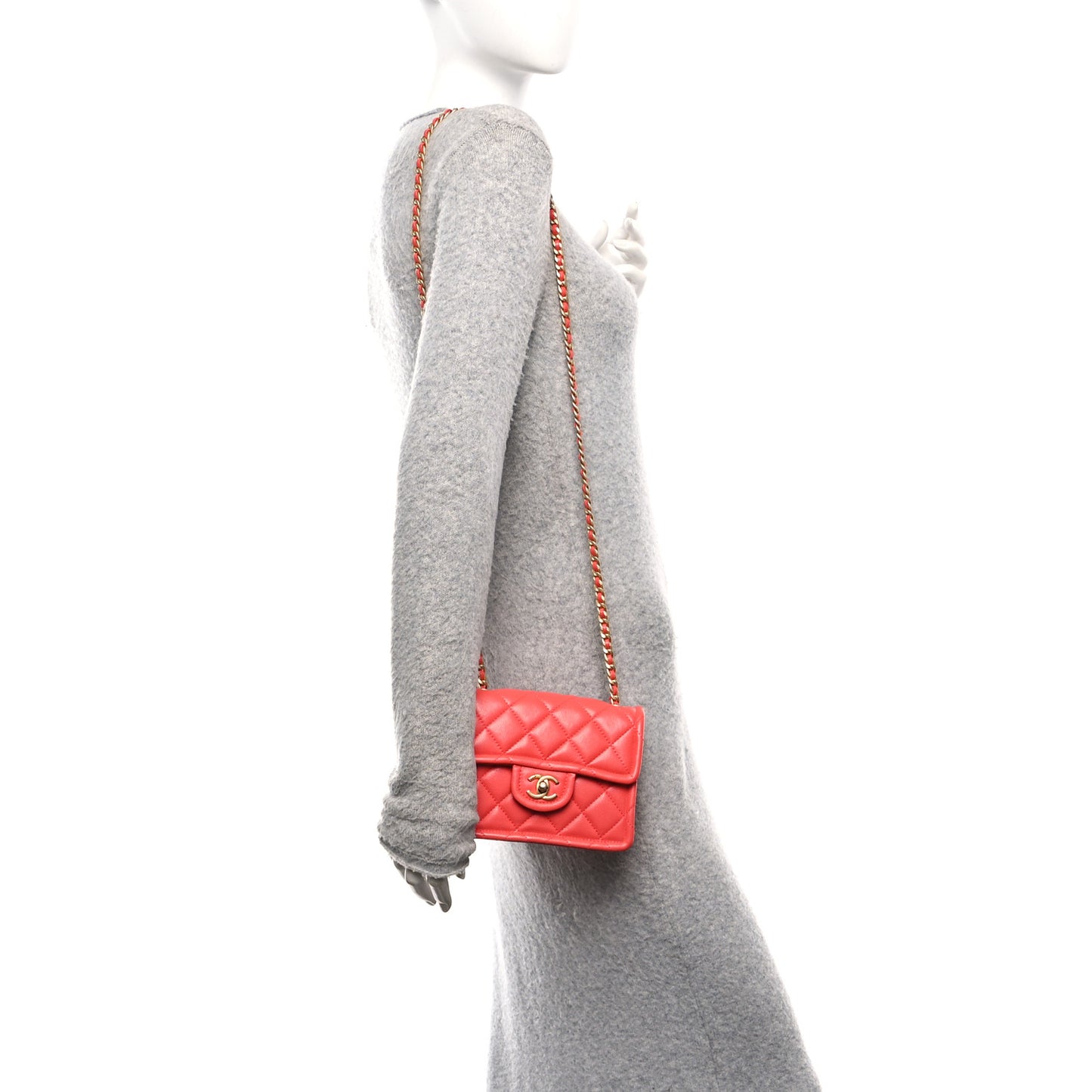 Caviar Quilted Mini Sweet Classic Flap Red