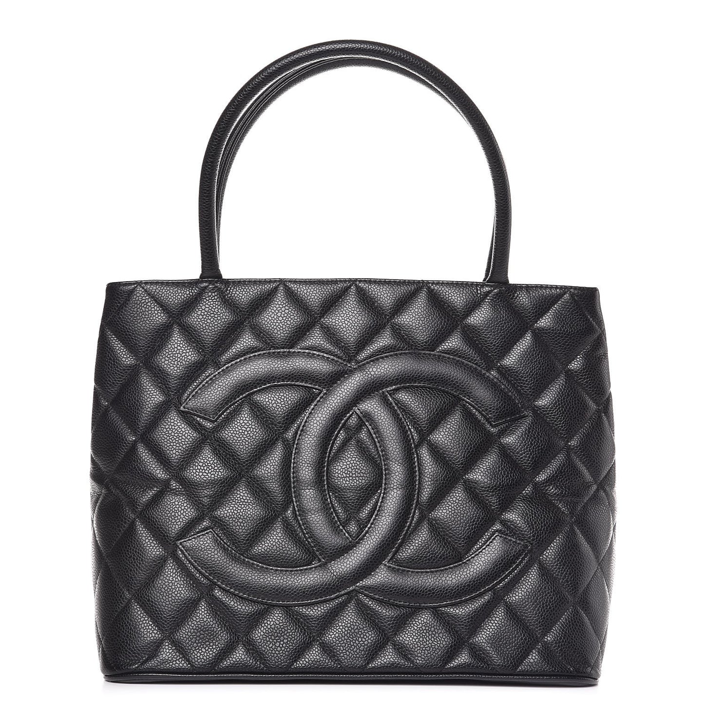 Caviar Quilted Medallion Tote Black