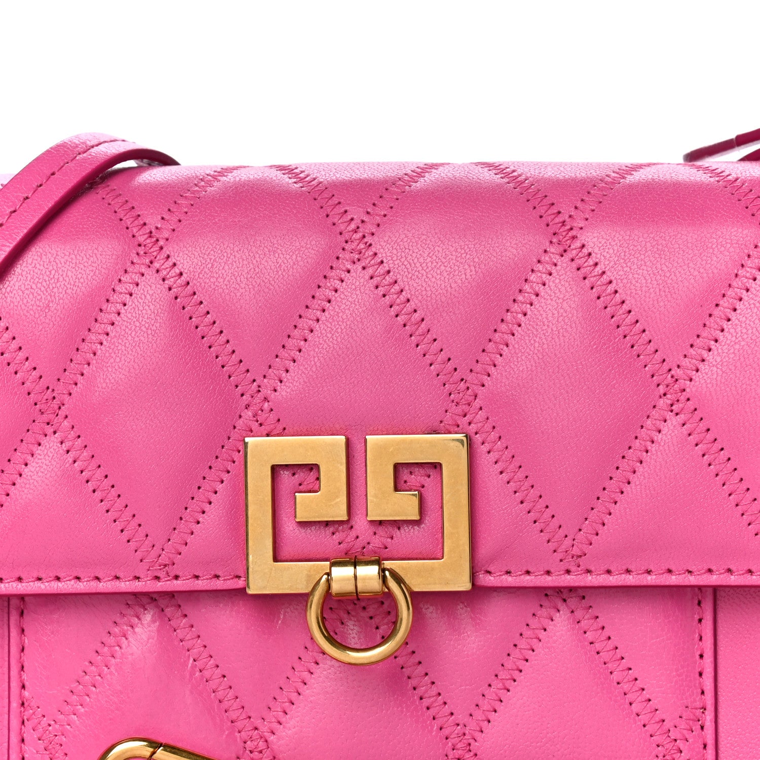 Givenchy Goatskin Quilted GV3 Mini Pocket Convertible Bag Pink 8 of 17