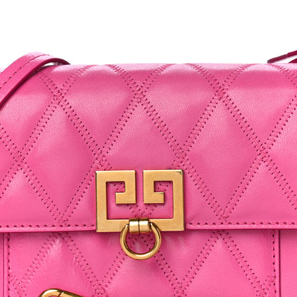Givenchy Goatskin Quilted GV3 Mini Pocket Convertible Bag Pink 8 of 17