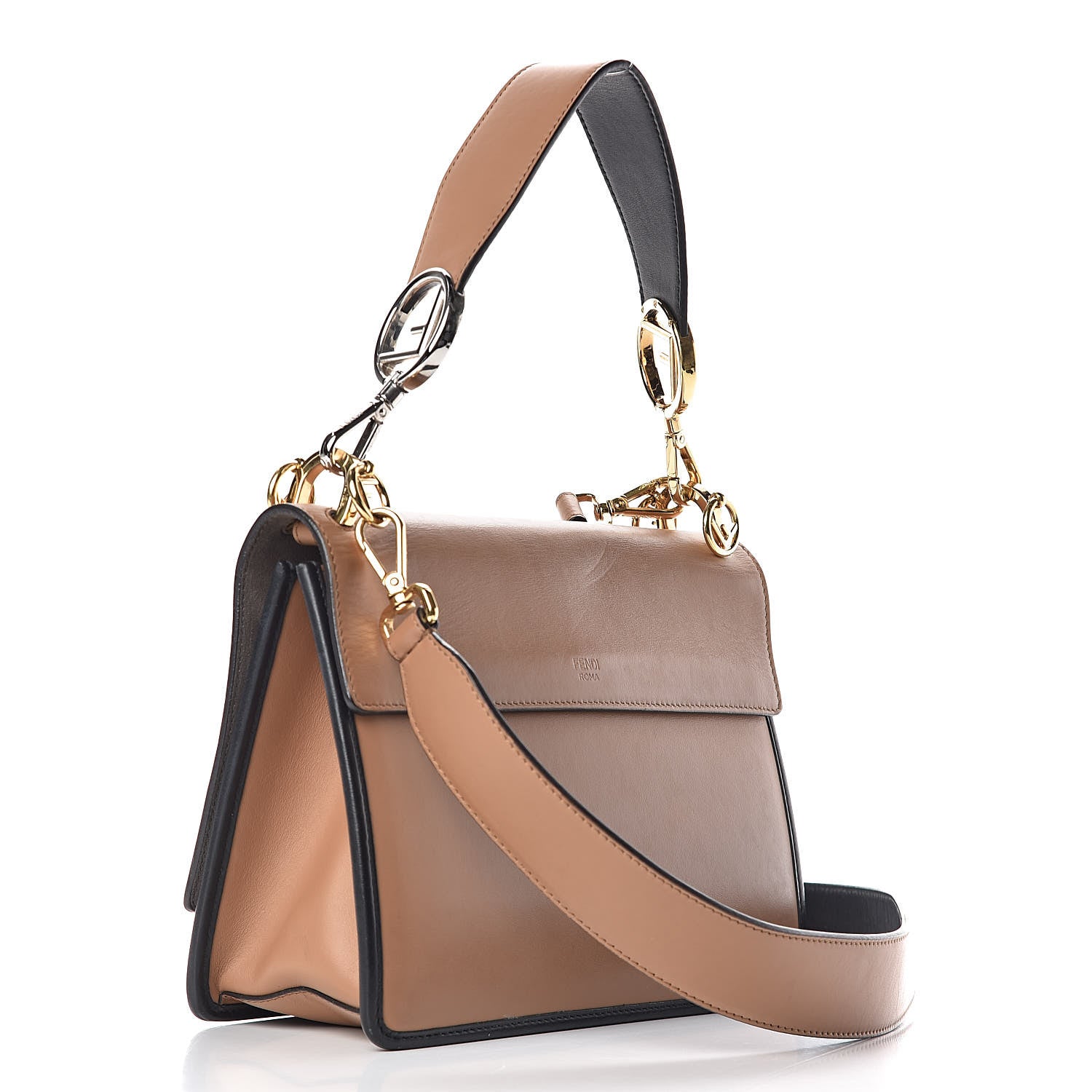Fendi Vitello Century F is Fendi FF Embossed Kan I Shoulder Bag Orzo Tobacco 3 of 14