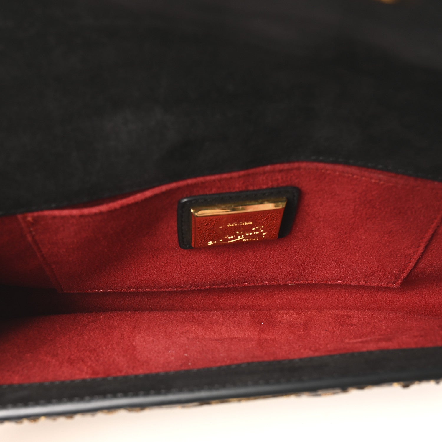 Christian Louboutin Snakeskin Riviera Clutch Gold 5 of 9