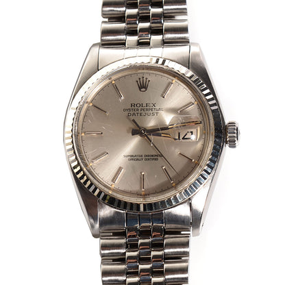 Rolex Stainless Steel 18K White Gold 36mm Oyster Perpetual Datejust Watch Silver 16014 1 of 8