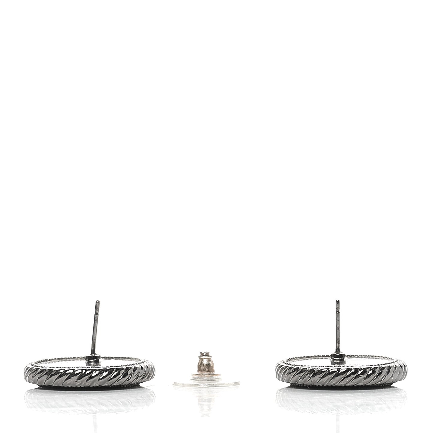 Ruthenium Crystal CC Round Earrings