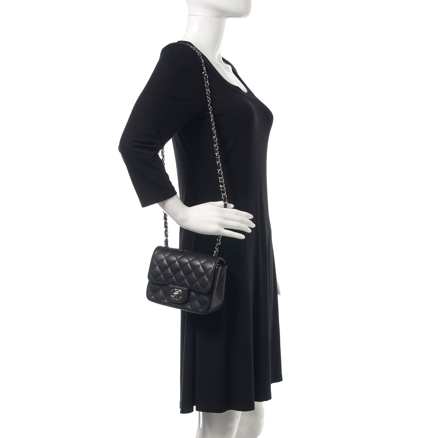 Chanel Caviar Quilted Mini Square Flap Black 2 of 12