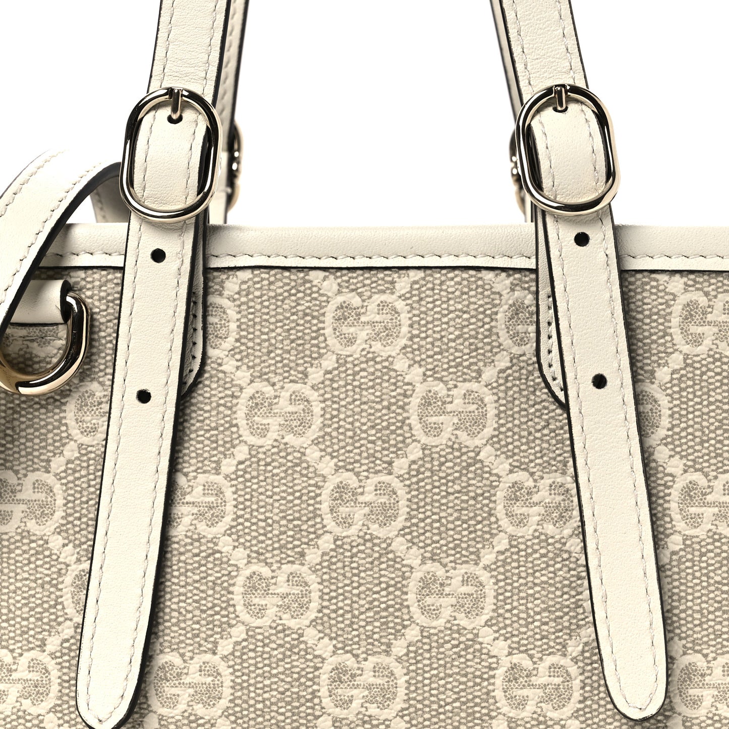 GG Supreme Monogram Emblem Mini Bag Beige Mystic White