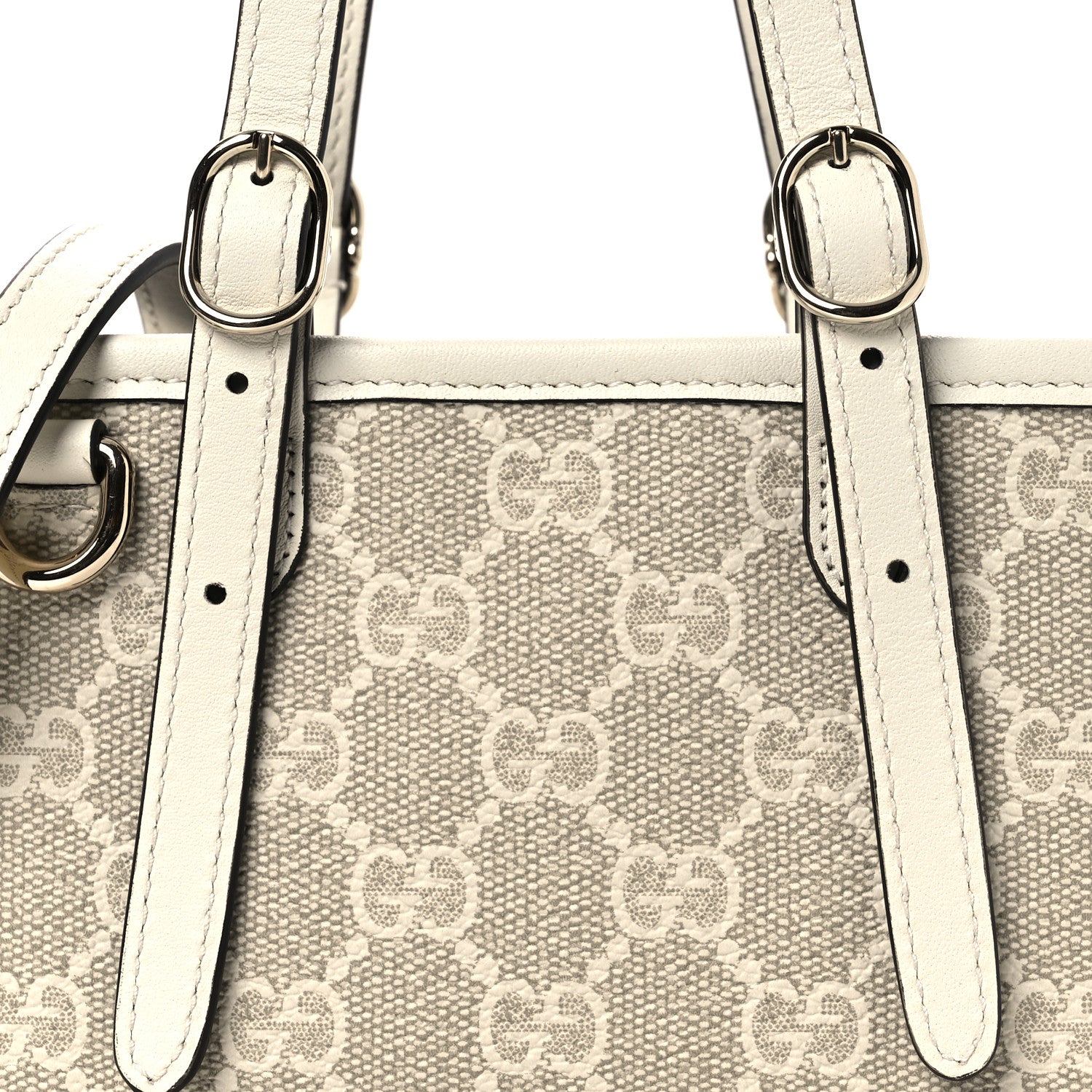 Gucci GG Supreme Monogram Emblem Mini Bag Beige Mystic White 8 of 10