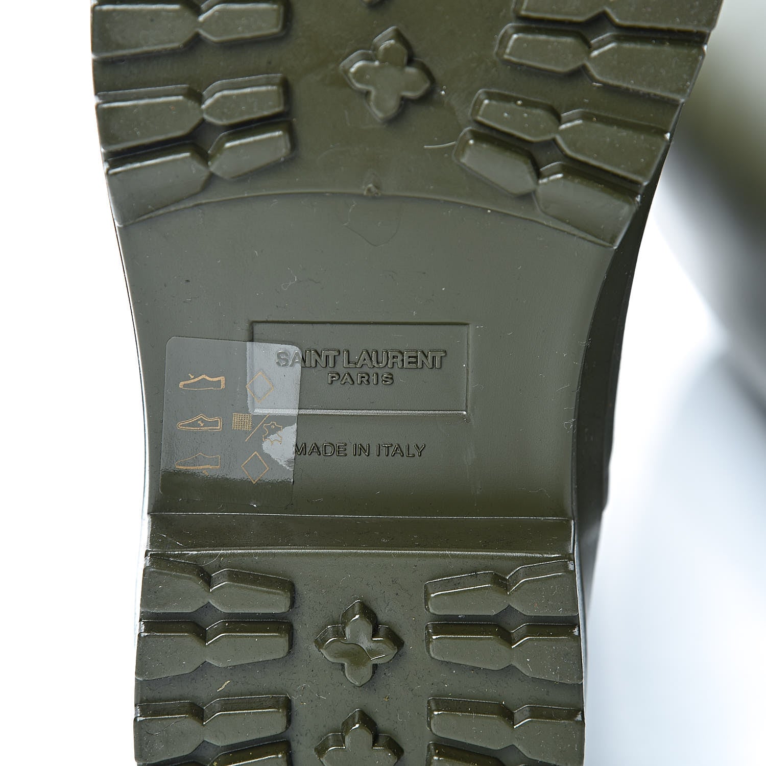 Saint Laurent Rubber Festival 25 High Rain Boots 36 Khaki 7 of 10