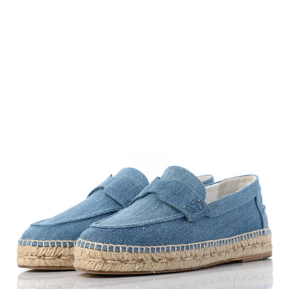 Hermes Denim Canvas Womens Trip Espadrilles 37 Bleu Clair 3 of 8