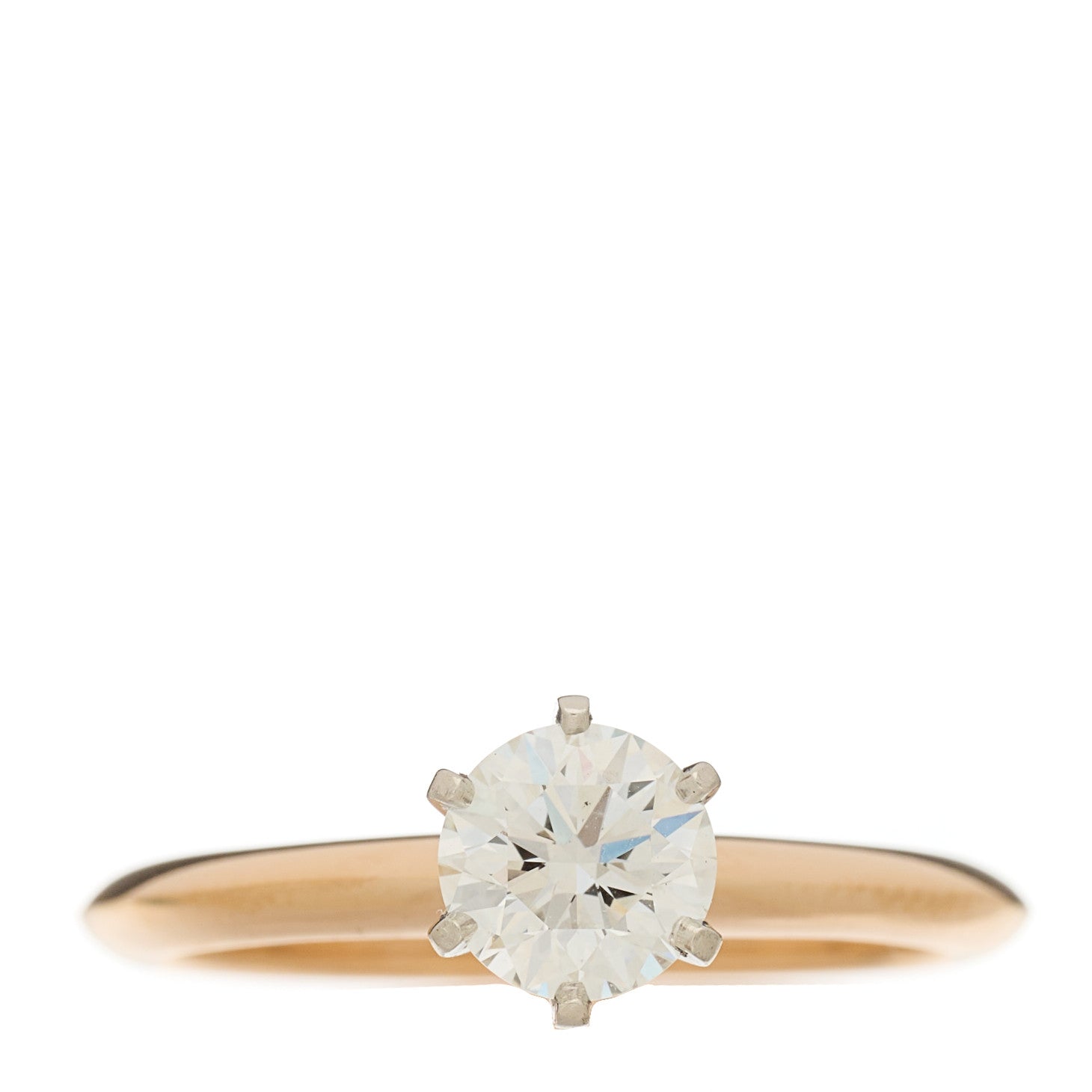 Tiffany Platinum 18K Rose Gold Diamond .82ct Solitaire Engagement Ring 54 7 1 of 7
