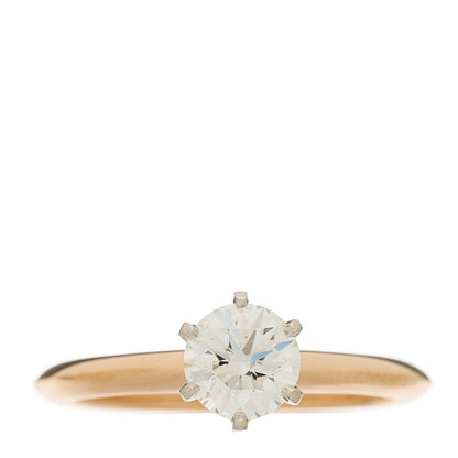 Tiffany Platinum 18K Rose Gold Diamond .82ct Solitaire Engagement Ring 54 7 1 of 7