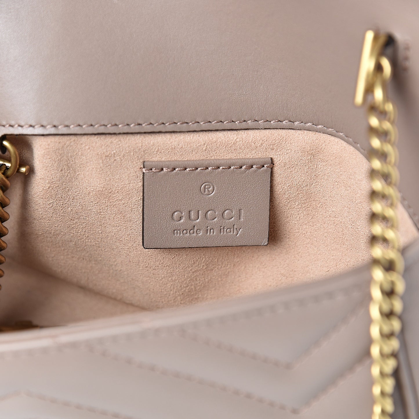 Calfskin Matelasse Super Mini GG Marmont Shoulder Bag Porcelain Rose