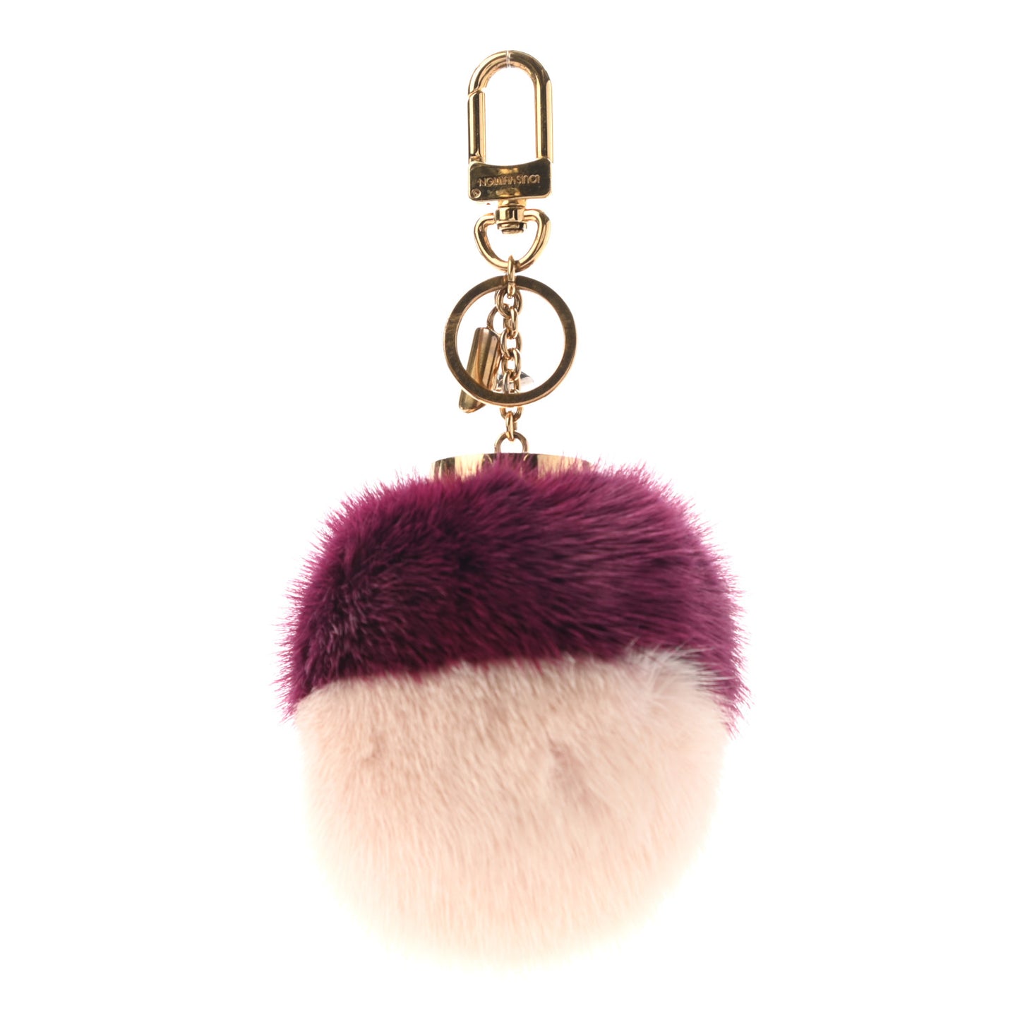 Mink Fur Bubble Duo Bag Charm Violet Pink