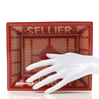 Hermes Porcelain Sellier Change Tray Rouge Or 2 of 6