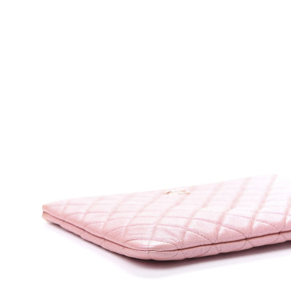 Chanel Iridescent Caviar Quilted Medium Cosmetic Case Rose Pink 6 of 10