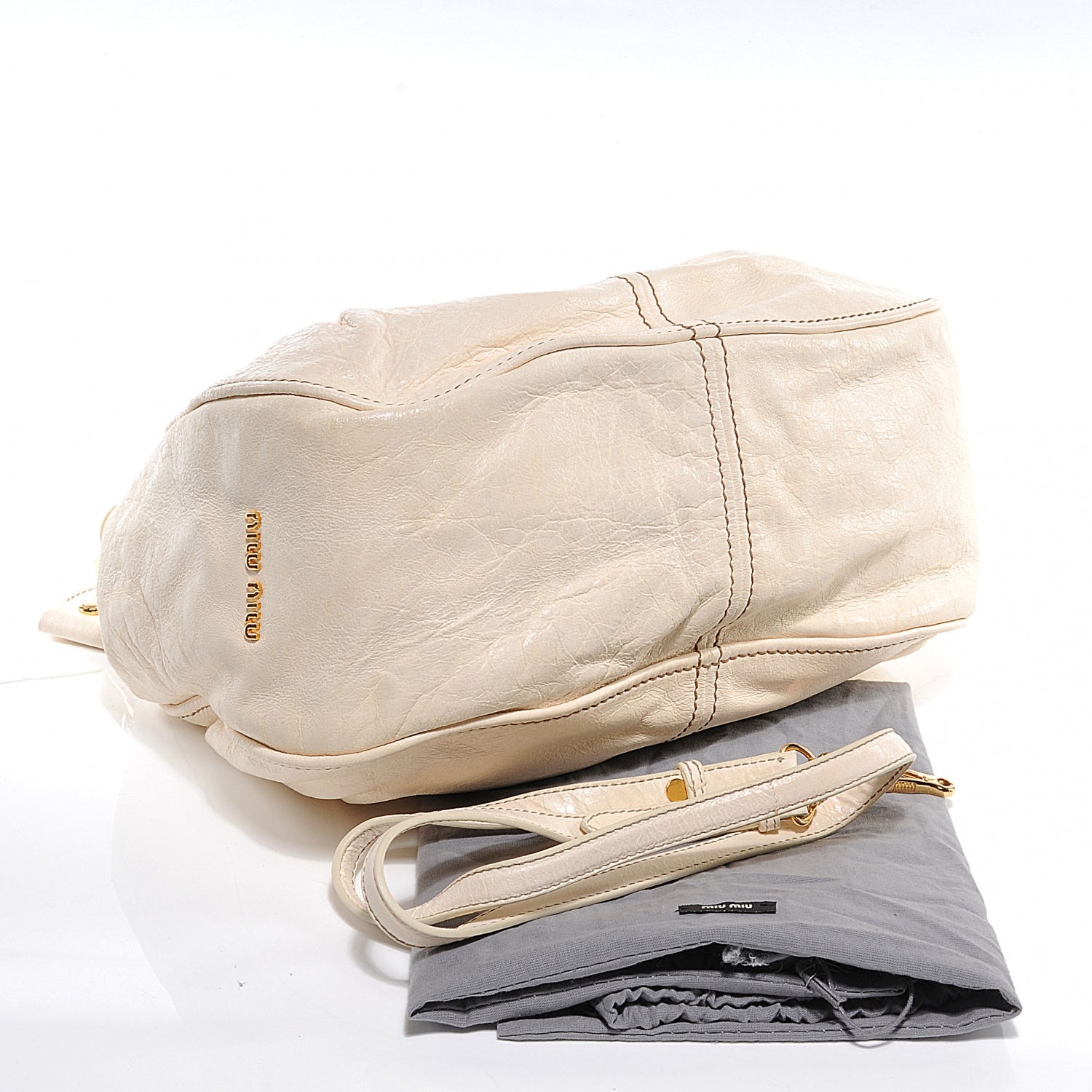 Miu Miu Nappa Frame Tote Cream 5 of 10