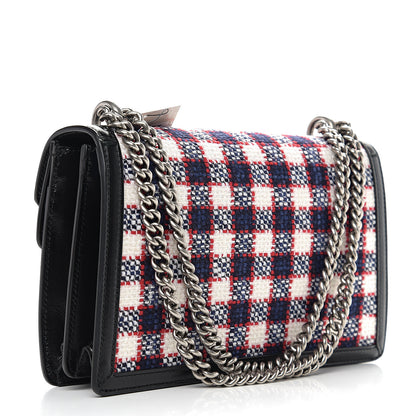 Gucci Vintage Tweed Check Small Dionysus Shoulder Bag White Hibiscus Red Marine 2 of 10