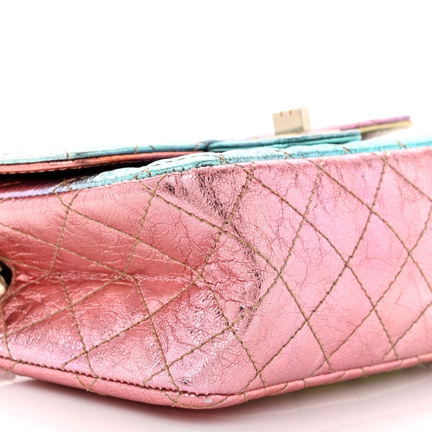 Metallic Goatskin Quilted Mini 2.55 Reissue Flap Multicolor