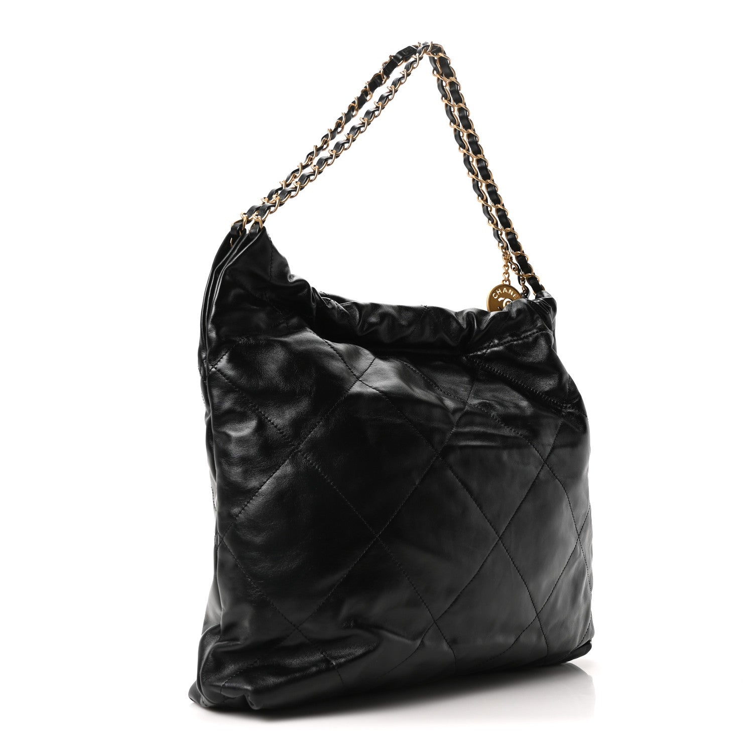 Chanel Shiny Calfskin Quilted Chanel 22 Black 4 of 11