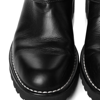 Chanel Calfskin Quilted Biker Boots 36.5 Black 5 of 7