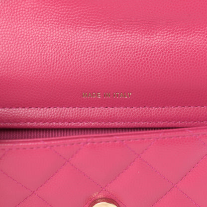 Chanel Caviar Quilted Flap Phone Holder With Chain Pink 8 of 13